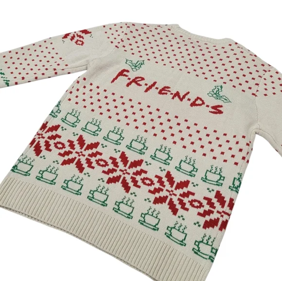 Friends Unisex Crewneck Knit Sweater TV Series Snowflakes Coffee Mugs Men’s M - Picture 7 of 17